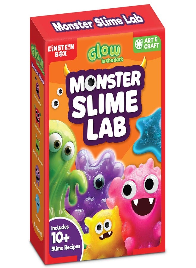 Einstein Box Monster Slime Making Kit for Kids Aged 3 to 10 |DIY, Glow in The Dark, Art and Craft Multicolor Slime Set with 10+ Recipes - Image 1